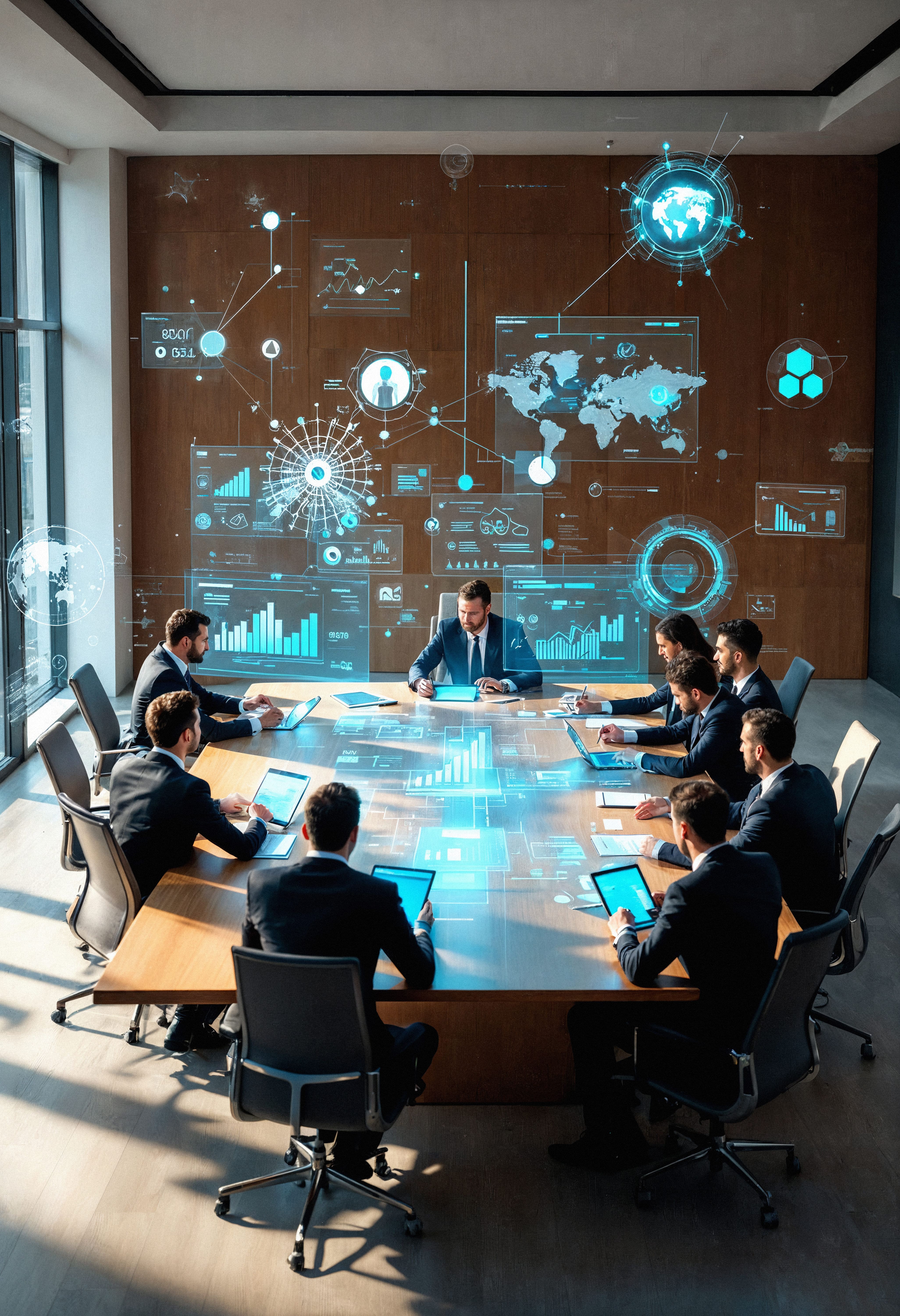 Our team collaborating in the office